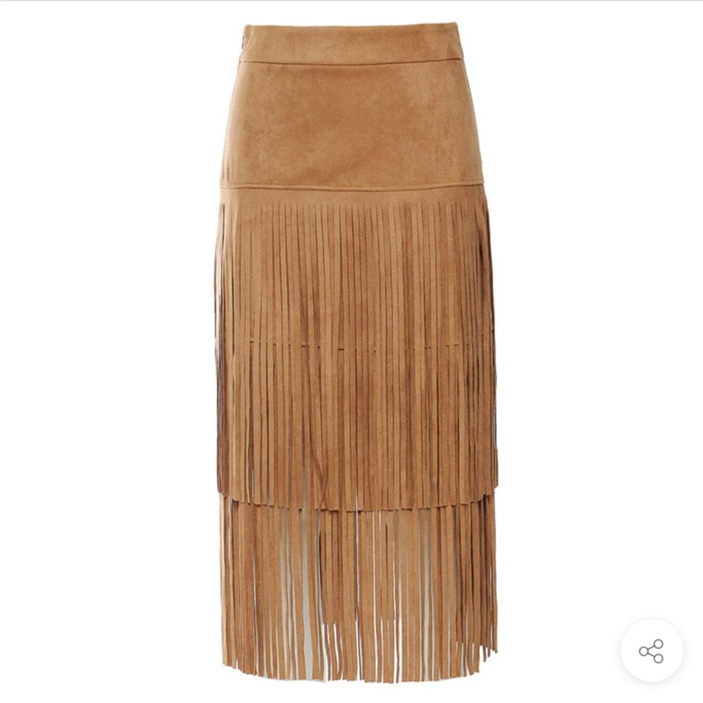 Tan Fringe Women's Skirt